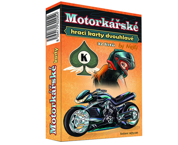 Karty Mariáš Dvouhlavý 09 Motorkářské