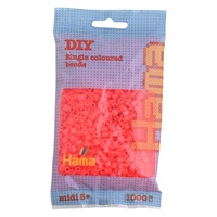 Hama® Zažehlovací korálky MIDI neonové červené 1000ks H207-35