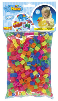Hama® Zažehlovací korálky Maxi mix neonových barev 500ks H8472
