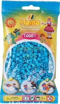 Hama® Zažehlovací korálky MIDI azurové modré 1000ks H207-49