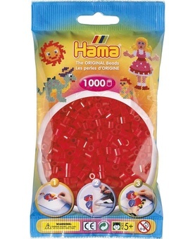Hama® Zažehlovací korálky MIDI průhledné červené 1000ks H207-13