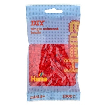 Hama® Zažehlovací korálky MIDI průhledné červené 1000ks H207-13