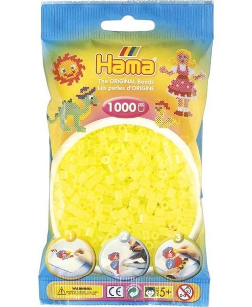 Hama® Zažehlovací korálky MIDI neonové žluté 1000ks H207-34