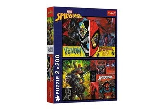 Puzzle 2v1 Spider-Man ve dne v noci 2x200 dílků 41x27,5cm v krabici 26x34x4,5cm