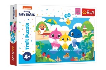 Puzzle Žraločí rodinka na dovolené/Baby Shark 33x22cm 60 dílků v krabičce 21x14x4cm