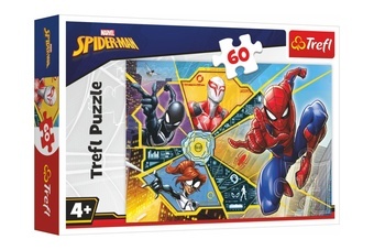 Puzzle Spiderman - Na pavučině 33x22cm 60 dílků v krabici 21x14x4cm