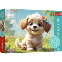 Puzzle Být štěňátkem 33x22cm 60 dílků v krabičce 21x14x4cm