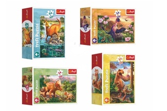 Minipuzzle 54 dílků Dinosauři 4 druhy v krabičce 9x6,5x4cm 40ks v boxu