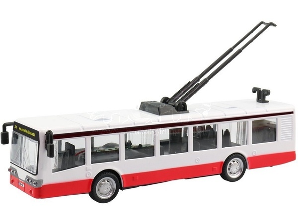 Trolejbus kovový na zpětný chod 16cm