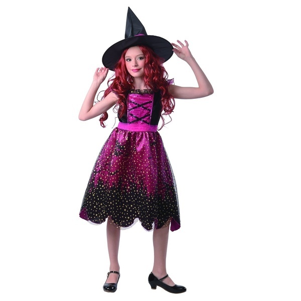 Karnevalový Kostým čarodějnice 110-120 cm Šaty na karneval
