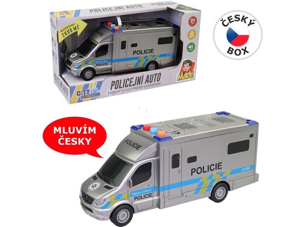 Auto policejní dodávka 19,5cm na baterie světlo zvuk