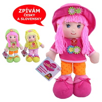 Panenka textilní zpívající na baterie 38 cm