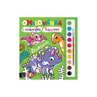 Omalovánka s vodovými barvami. Dinosauři