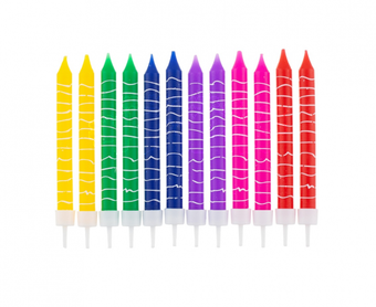 Svíčky dortové 8cm barevné 12ks