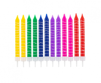 Svíčky dortové 8cm barevné 12ks