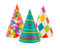 Klobouček karnevalový papírový barevný 3ks