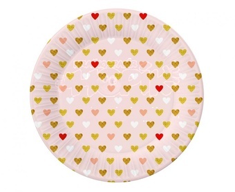Talíř papírový 18cm 6ks XOXO růžový