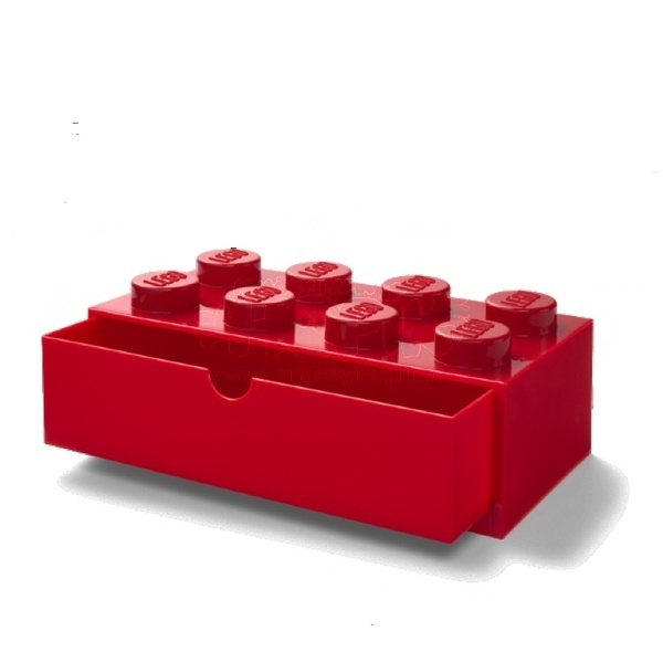 LEGO® stolní box 8 se zásuvkou červený