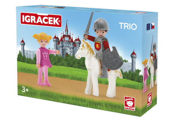 Efko 26214 Igráček Trio Princezna, rytíř a bílý kůň
