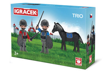 Efko 26215 Igráček Trio Dva rytíři a černý kůň