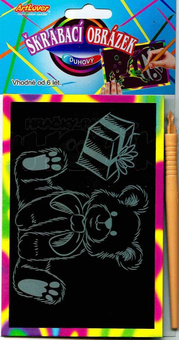 Škrabací obrázek duhový 15x10cm různé druhy