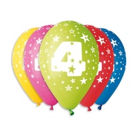 Nafukovací balónky s číslem 4 5ks