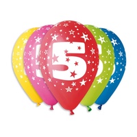 Nafukovací balónky s číslem 5 5ks
