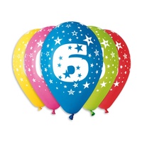 Nafukovací balónky s číslem 6 5ks