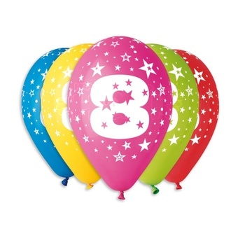 Nafukovací balónky s číslem 8 5ks
