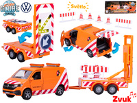 Kids Globe Traffic VW Transporter 27cm na baterie kov zpětný chod s se světlem v krabičce