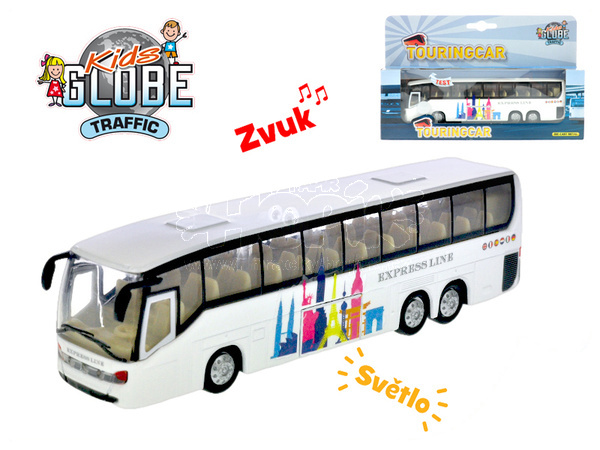 Kids Globe Autobus kovový se světlem a zvukem 19cm