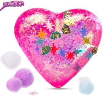 Glamour srdce strečové 6cm s flitry a doplňky různé druhy
