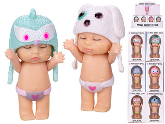 Miminko 8cm s čepicí 12druhů v krabičce 24ks v DBX