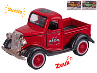 Auto old timer 11cm kov na baterie na zpětný chod se světlem a zvukem 3barvy v krabičce