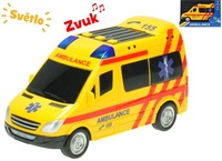 Mikro Trading Auto Ambulance 18cm na setrvačník na baterie se světlem a zvukem v krabičce