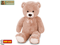 Plush Friends medvěd plyšový 100cm světle hnědý s mašlí 0m+