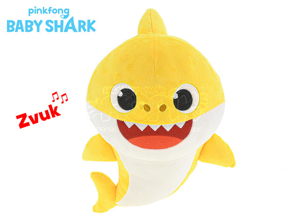 Baby Shark plyšový 28cm žlutý se zvukem