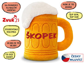 Škopek piva plyšový 20cm s písničkami