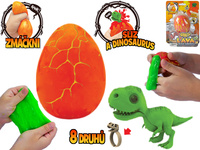 Crazy Dino vejce 8cm se slizem, dinosaurem a prstýnkem