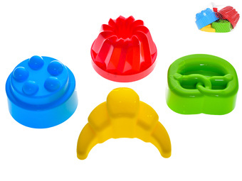 Formičky na písek bábovky 10-12cm 4ks v síťce 12m+