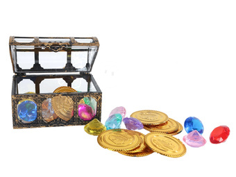 Destination Deep truhla 7,5cm s pokladem 12ks zlatých mincí a 12ks diamantů