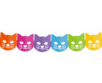 Girlanda papírová Kočky barevná 360x18x18cm