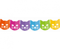 Girlanda papírová Kočky barevná 360x18x18cm
