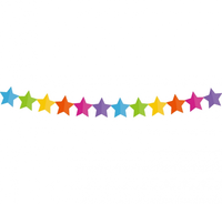 Girlanda papírová Hvězdy barevná 360x18x18cm