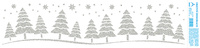Vánoční adh.nálepky s glitry Stromky stříbrné  50x12cm