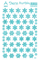 Samolepky Tyrkysové Sněhové vločky - Deco Snowflakes 12x18cm
