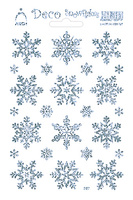 Samolepky Stříbrné Glitrové Sněhové vločky Velké - Deco Snowflakes 12x18cm