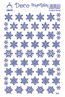 Samolepky Modré Glitrové Sněhové vločky - Deco Snowflakes 12x18cm