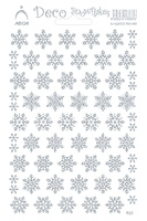 Samolepky Stříbrné Glitrové Sněhové vločky - Deco Snowflakes 12x18cm