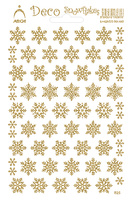 Samolepky Zlaté Glitrové Sněhové vločky - Deco Snowflakes 12x18cm